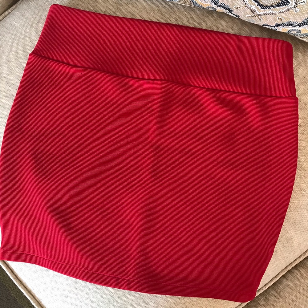 Red fabric skirt